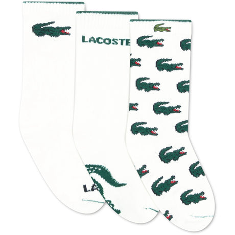 LACOSTE Blanc 3Pk Croc Cotton Crew