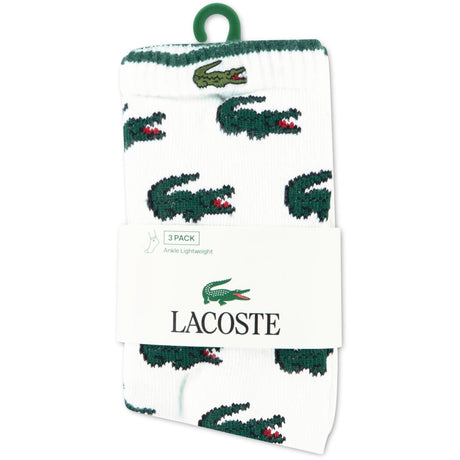 LACOSTE Blanc 3Pk Croc Cotton Crew