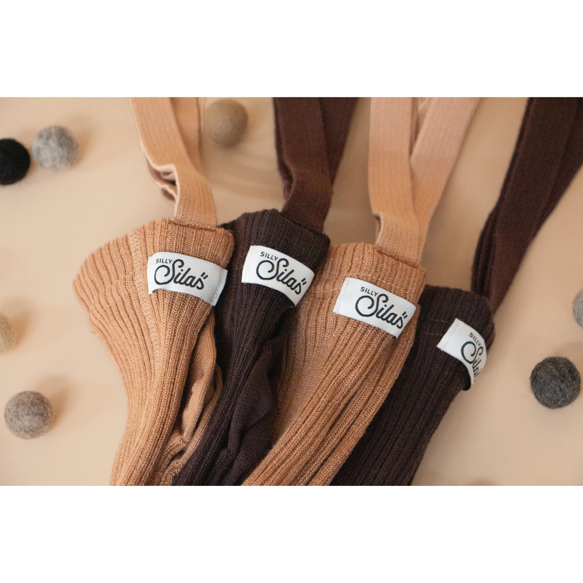 Silly Silas Wooly Footless Tights With Braces Espresso Brown
