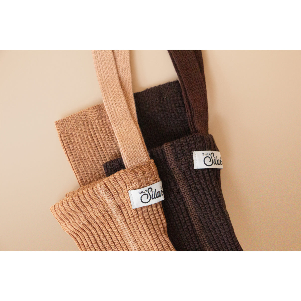 Silly Silas Wooly Footless Tights With Braces Espresso Brown