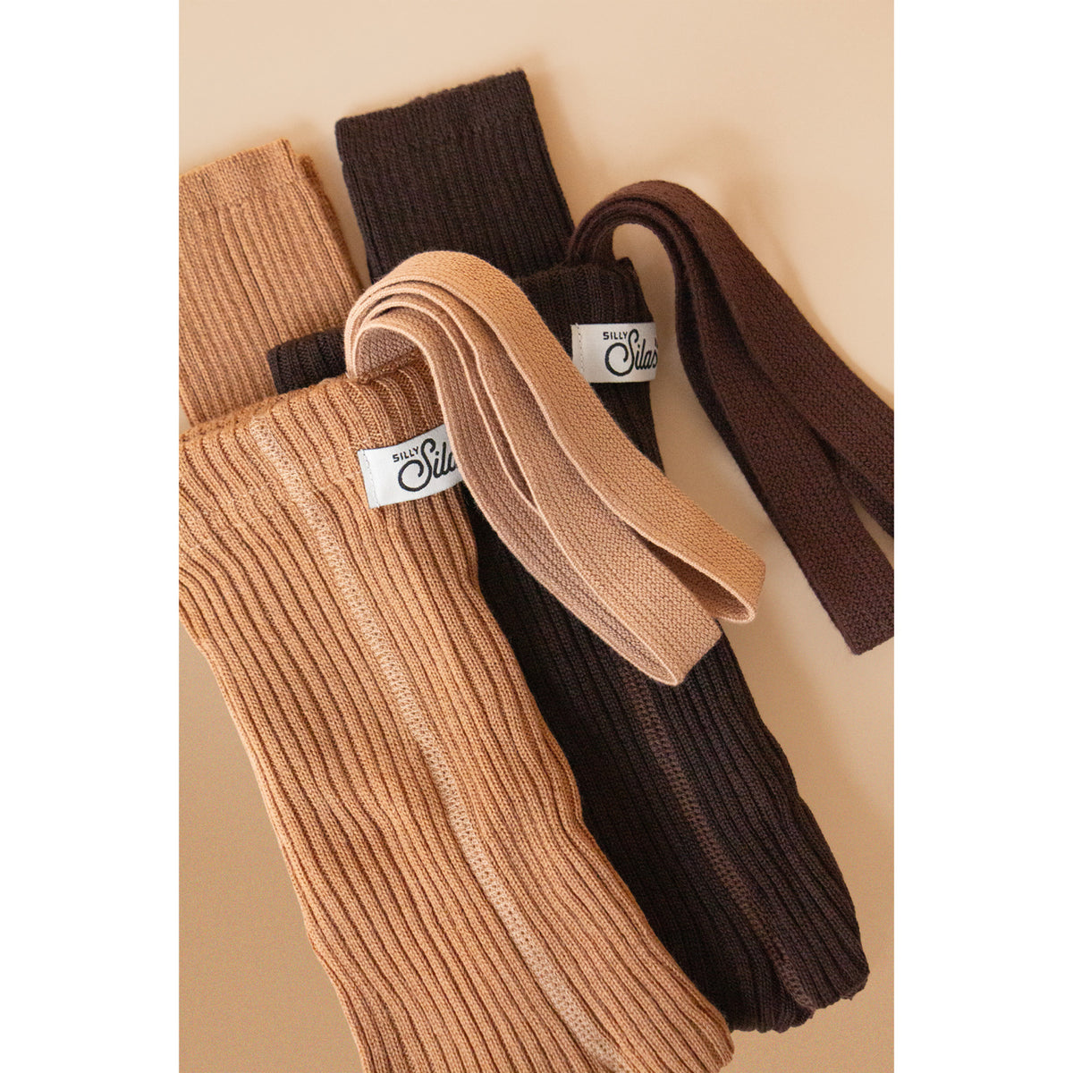 Silly Silas Wooly Footless Tights With Braces Espresso Brown