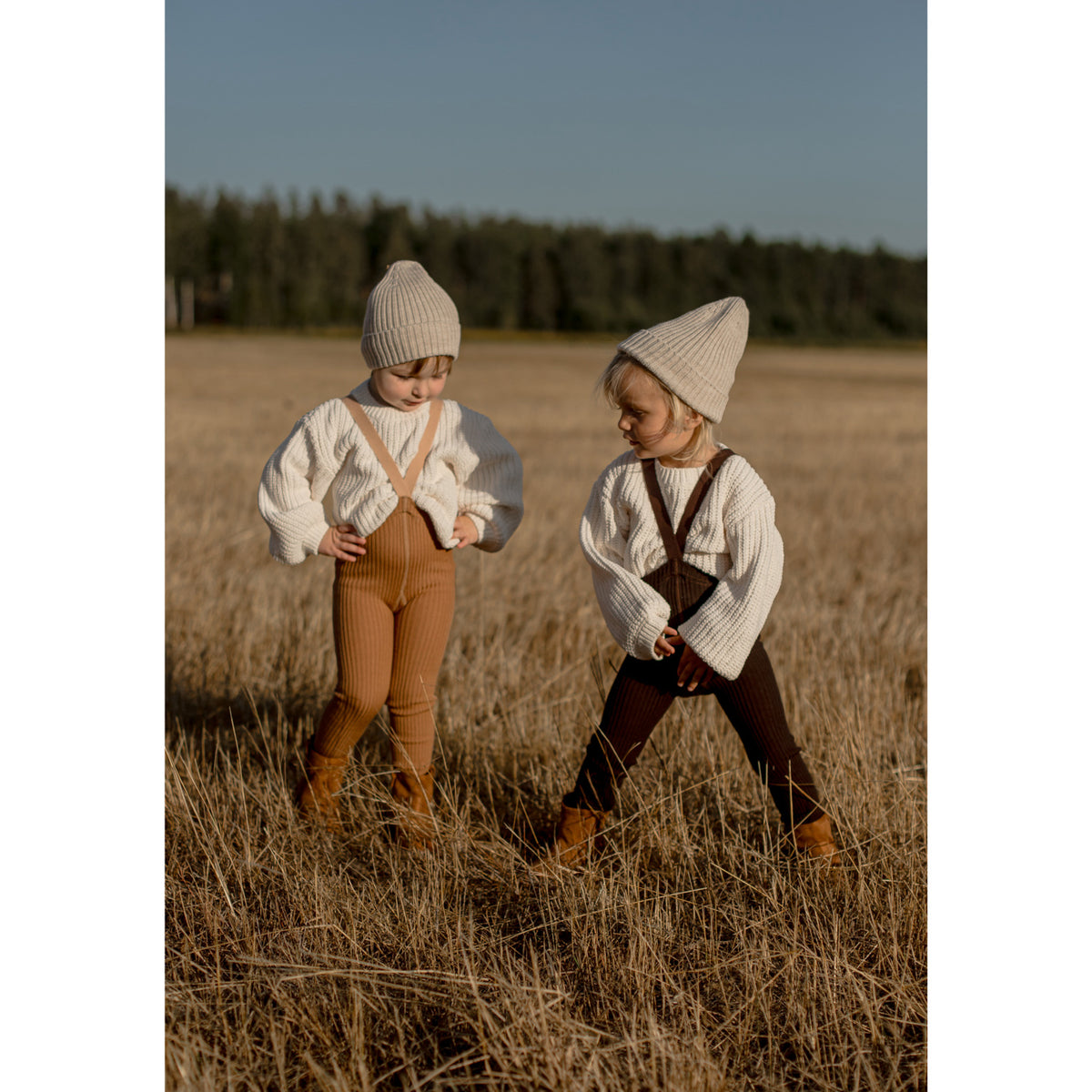 Silly Silas Wooly Footless Tights With Braces Espresso Brown