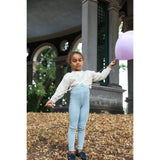 Silly Silas Footless Cotton Tights With Braces Misty Blue Patterned