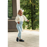 Silly Silas Footless Cotton Tights With Braces Misty Blue Patterned
