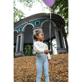 Silly Silas Footless Cotton Tights With Braces Misty Blue Patterned