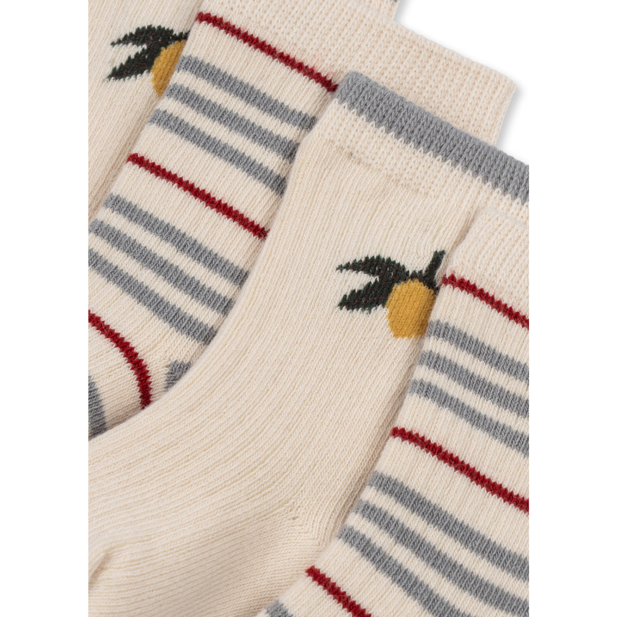 Konges Sløjd Blue Stripe/Lemon 2 Pack Rib Stripe Socks