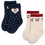 Konges Sløjd Cherry Mix 2 Pack Jaquard Socks