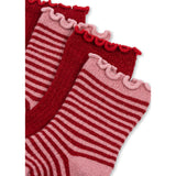Konges Sløjd Red Stripe 2 Pack Glitter Socks