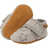 En Fant Sand Melange-Beige Wool Slippers W. Embroidery