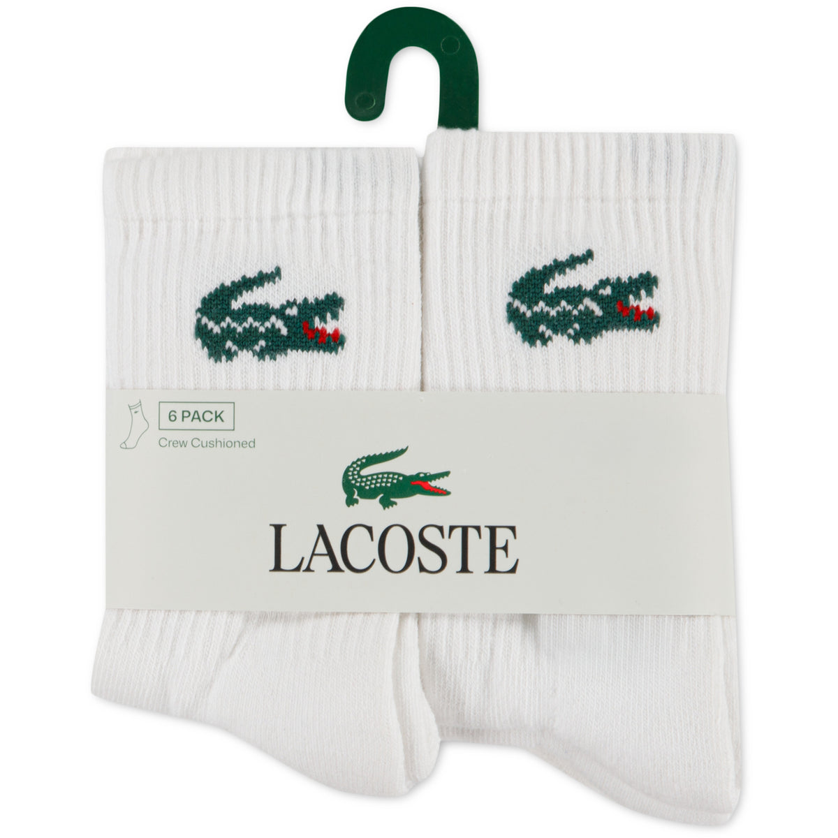 LACOSTE Blanc 6Pk Crew Socks