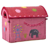 Rice Pink Fun Fair Theme Raffia Toy Baskets 3-Pack