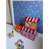 Rice Raffia Toy Baskets With Hero Theme - Pink - Set Of 3