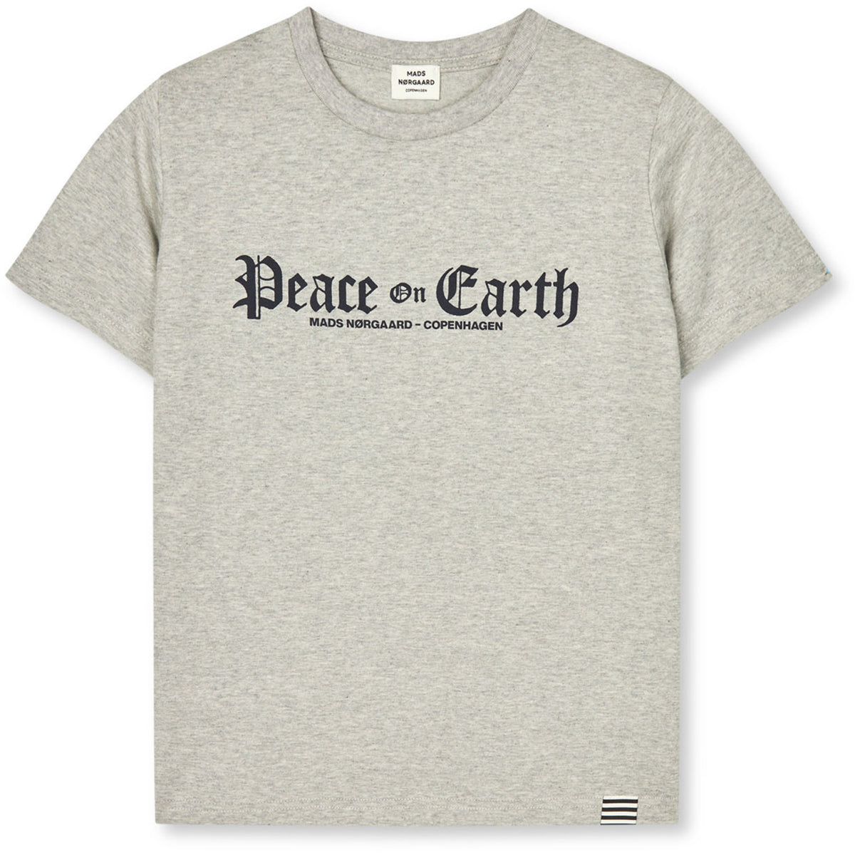 Mads Nørgaard Mid Grey Melange Printed Tee Thorlino Peace Tee