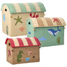 Rice Ocean Theme Raffia Toy Baskets Set Of 3