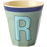 Rice Melamine Cup With The Letter R - Vintage - Khaki - Medium - 250 Ml