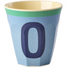 Rice Melamine Cup With The Letter O - Vintage - Vintage Blue - Medium - 250 Ml