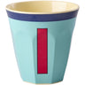 Rice Melamine Cup With The Letter I - Vintage - Mint - Medium - 250 Ml