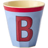 Rice Melamine Cup With The Letter B - Vintage - Vintage Blue - Medium - 250 Ml