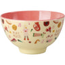 Rice Melamine Bowl With Pink Music Band Print - Small - 300 Ml