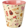 Rice Melamine Kids Cup With Pink Music Band Print - Small - 160 Ml