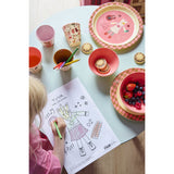 Rice Melamine Kids Lunch Plate With Pink Music Band Print