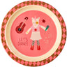 Rice Melamine Kids Lunch Plate With Pink Music Band Print