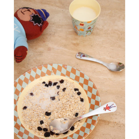 Rice Stainless Steel Kids Cutlery Set With Monkey And Bear Print