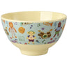 Rice Melamine Bowl With Blue Music Band Print - Small - 300 Ml