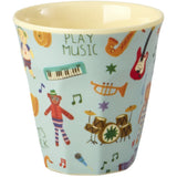 Rice Melamine Kids Cup With Blue Music Band Print - Small - 160 Ml