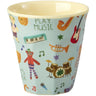 Rice Melamine Kids Cup With Blue Music Band Print - Small - 160 Ml