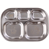 Rice Stainless Steel 5 Room Plate With Pink Fun Fair Laser Print