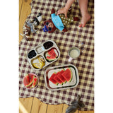 Rice Stainless Steel 5 Room Plate With Pink Fun Fair Laser Print