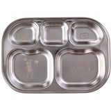 Rice Stainless Steel 5 Room Plate With Mint Fun Fair Laser Print