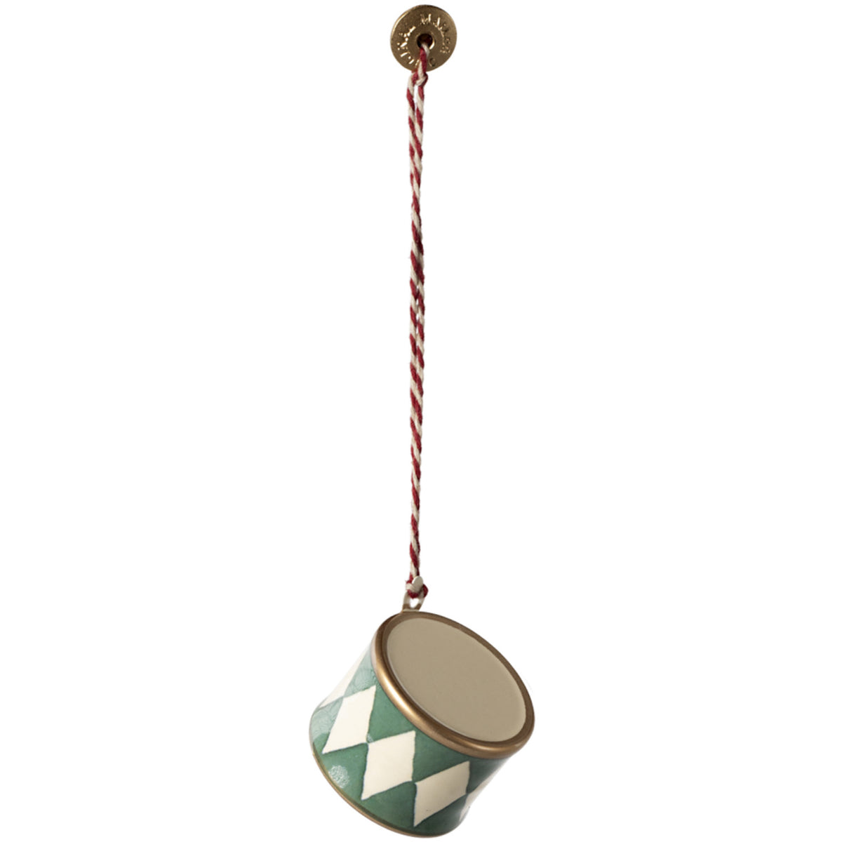 Maileg Metal ornament, Small drum - Dark green