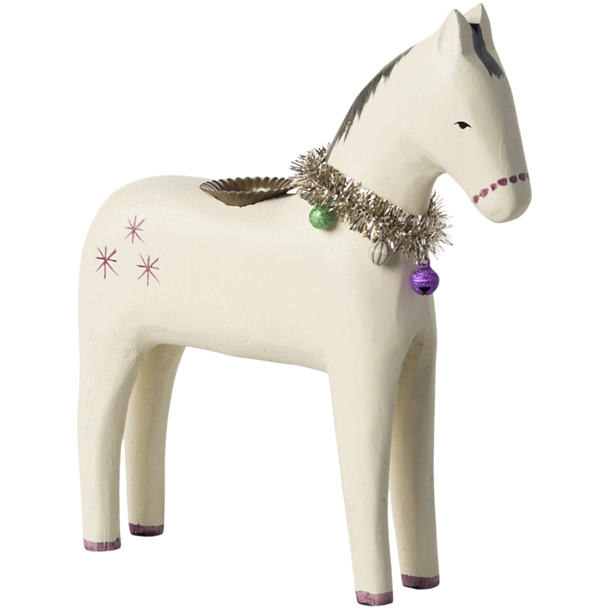 Maileg Wooden candle holder, Large horse