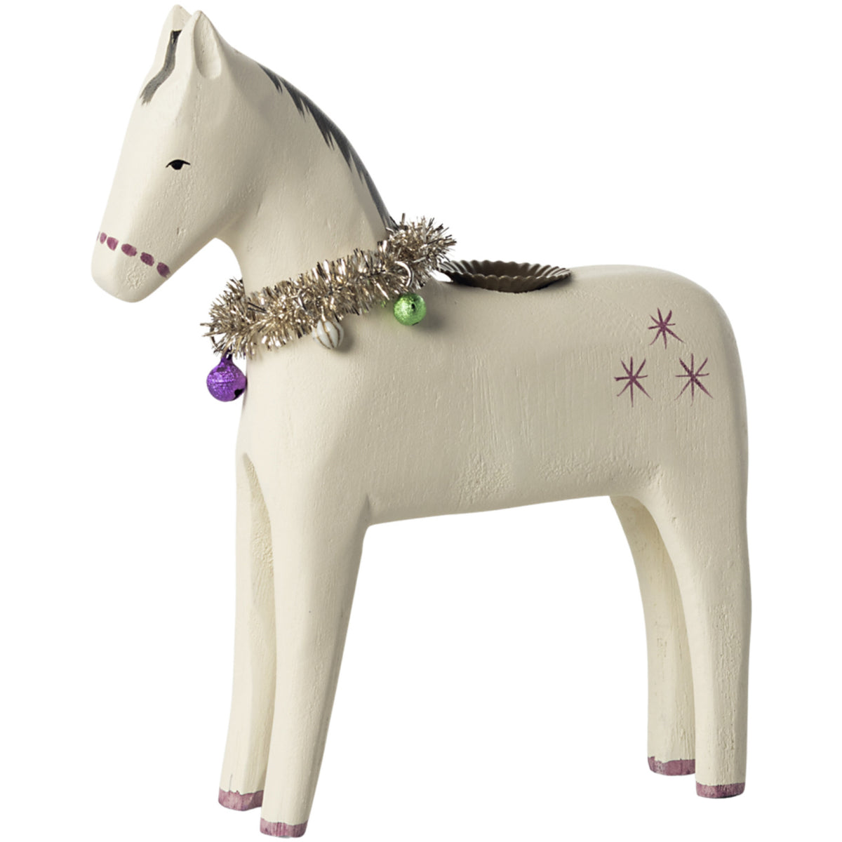 Maileg Wooden candle holder, Large horse