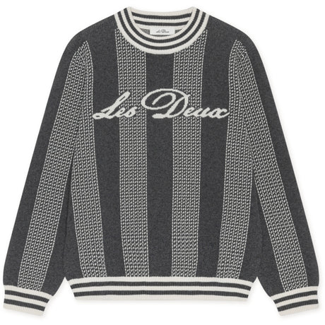 Les Deux Kids Charcoal Melange Striped Signature Knit KIDS