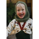 Silly Silas Cotton Tights With Braces Dark Forest Green Christmas Patterned