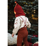 Silly Silas Cotton Tights With Braces Cinnamon Christmas Patterned