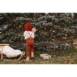 Silly Silas Cotton Tights With Braces Cinnamon Christmas Patterned