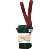 Silly Silas Footless Cotton Tights With Braces Dark Forest Green Christmas Patterned