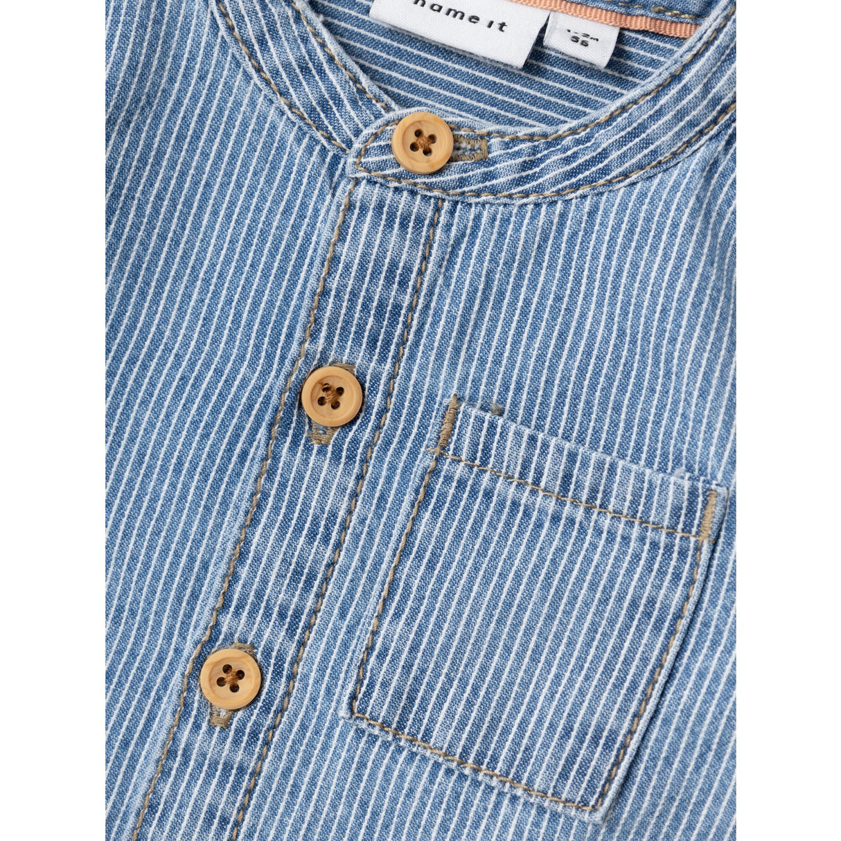 Name It Light Blue Denim Leo Stripe Denim Shirt 5