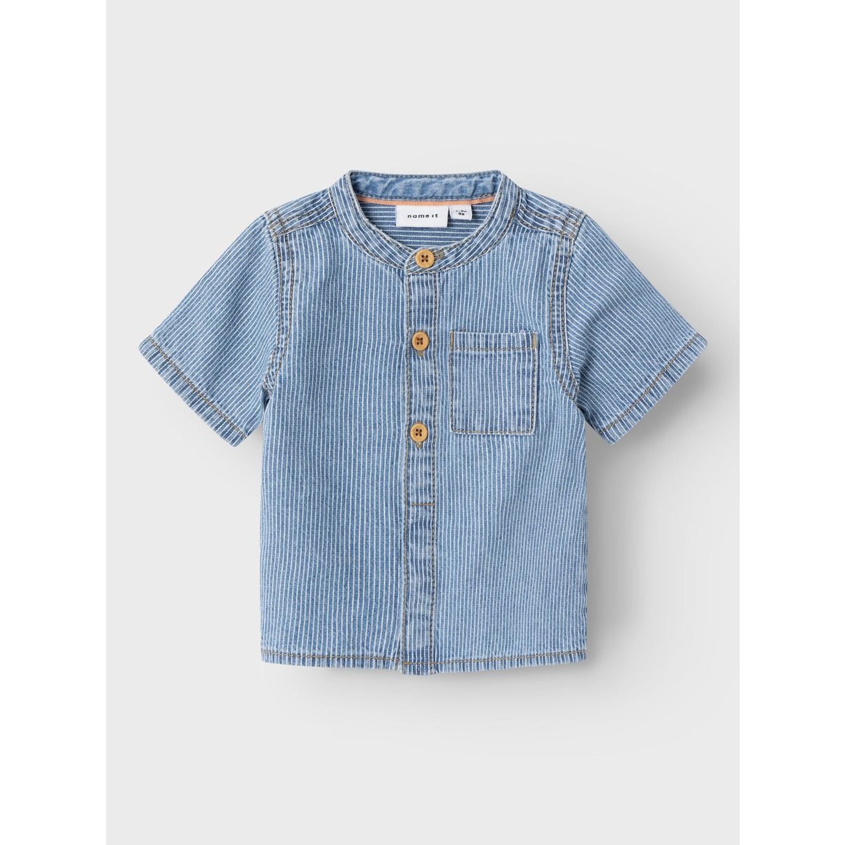 Name It Light Blue Denim Leo Stripe Denim Shirt 2