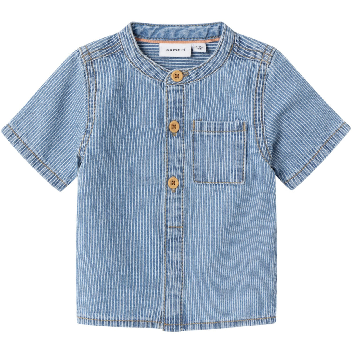 Name It Light Blue Denim Leo Stripe Denim Shirt 4