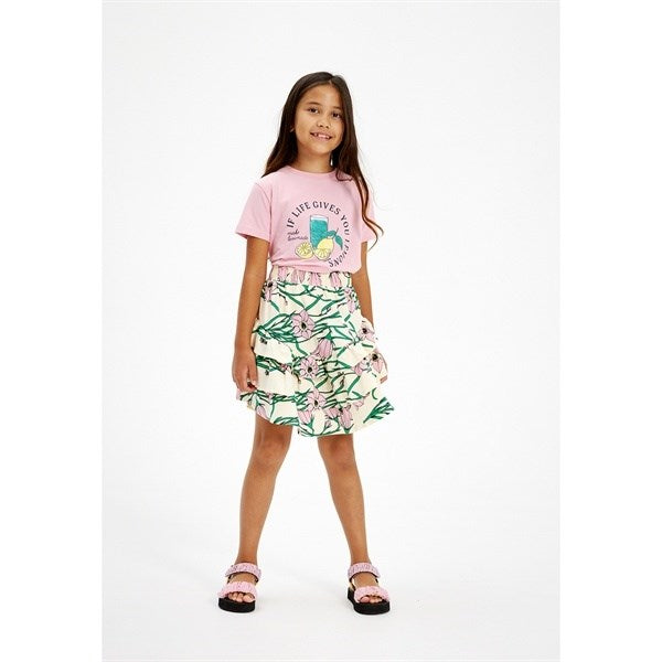 The New White Swan Campanula Flower AOP Kylie Skirt