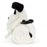 Jellycat Bashful Black & Cream Puppy Blankie 4