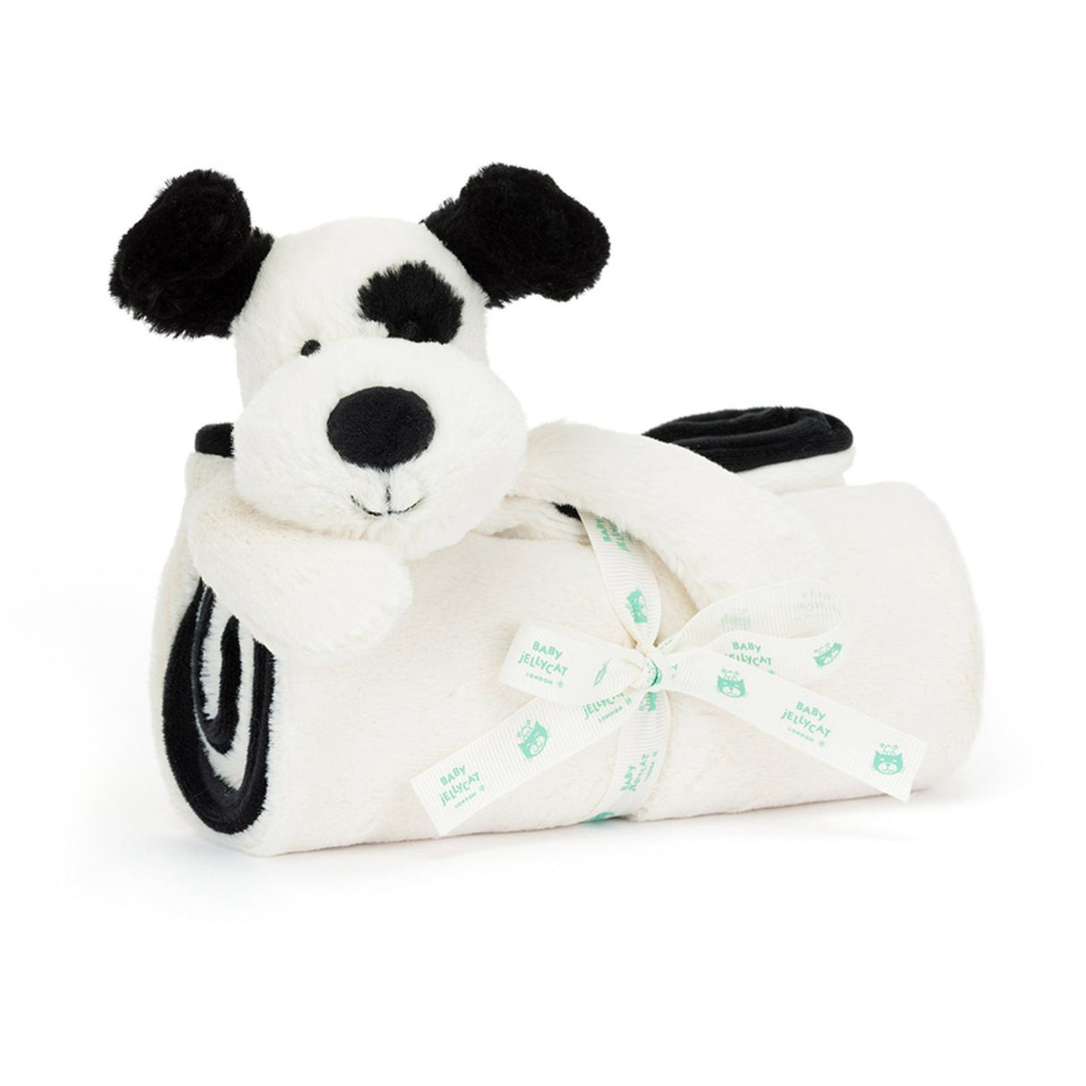 Jellycat Bashful Black & Cream Puppy Blankie 6