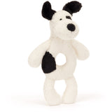 Jellycat Bashful Black & Cream Puppy Ring Rattle