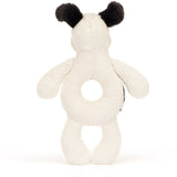 Jellycat Bashful Black & Cream Puppy Ring Rattle 4