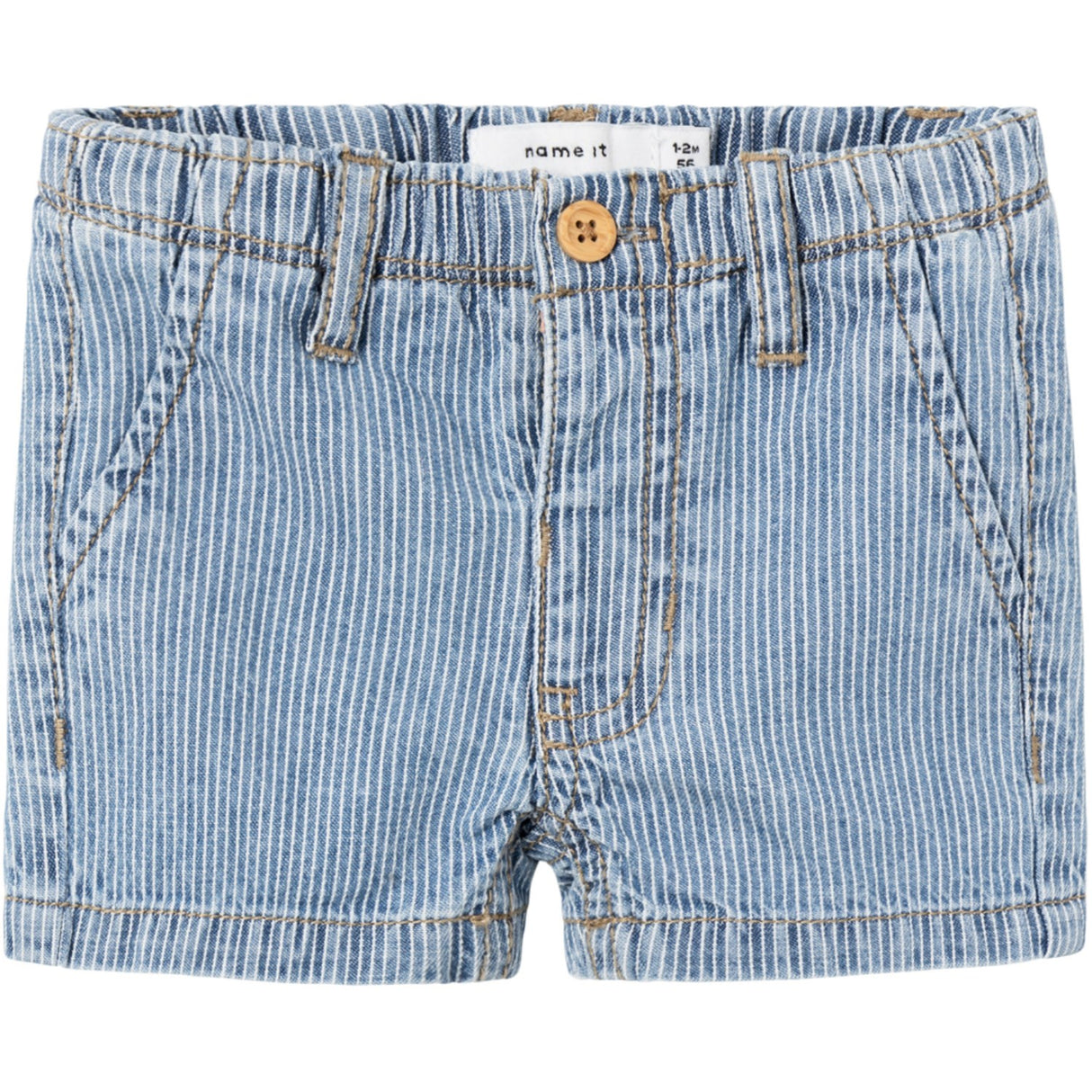 Name It Light Blue Denim Ryan Stripe Denim Shorts